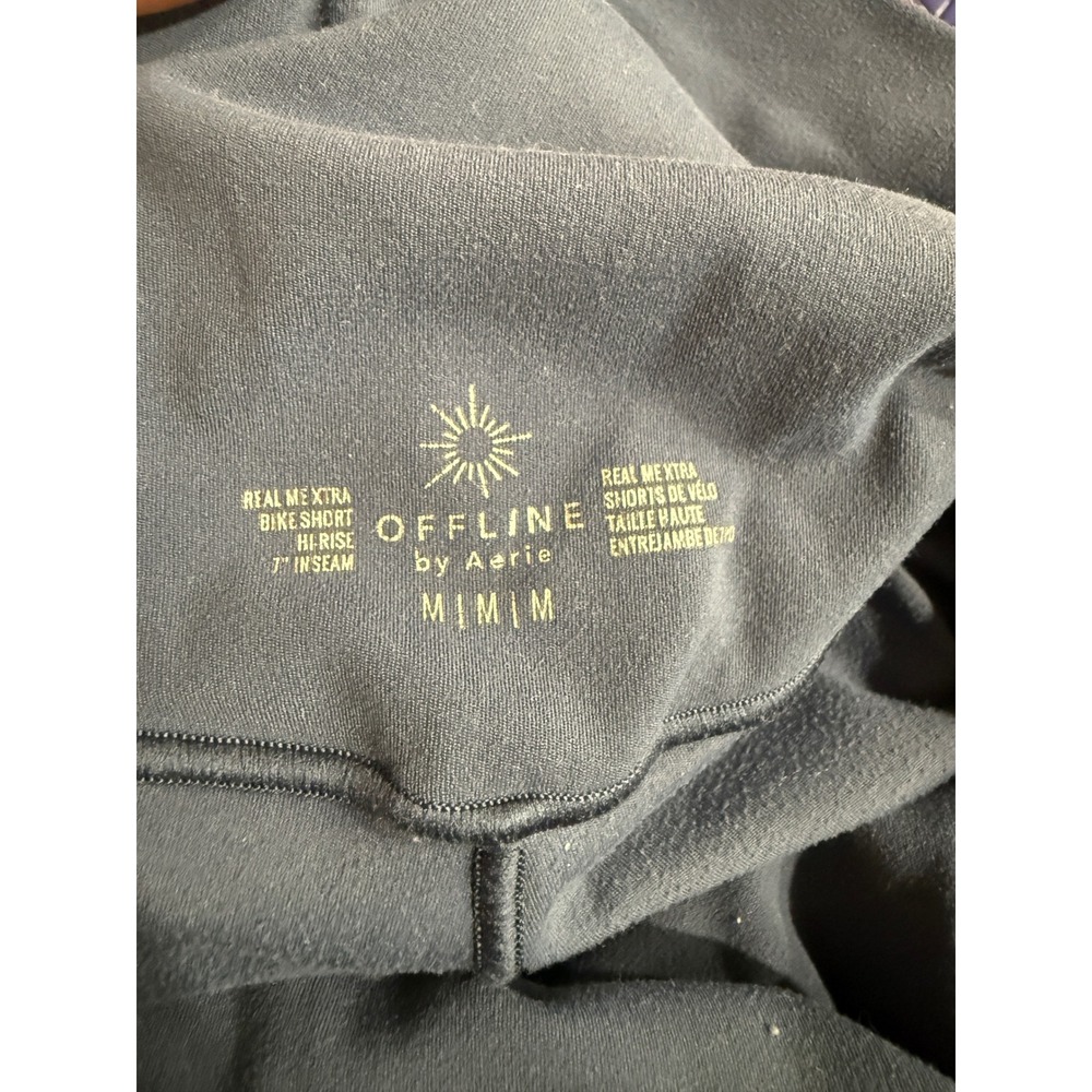 OFFLINE by Aerie Real Me Xtra Bike Shorts Blue High Rise Dolphin Hem Size Medium - Picture 4 of 7